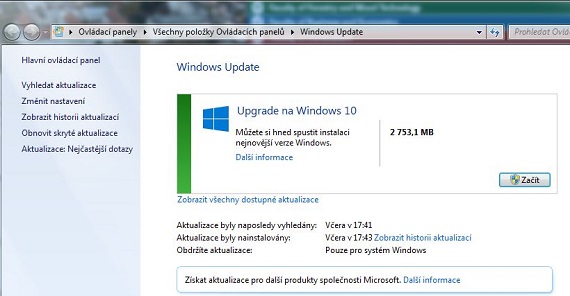 update na Windows 10
